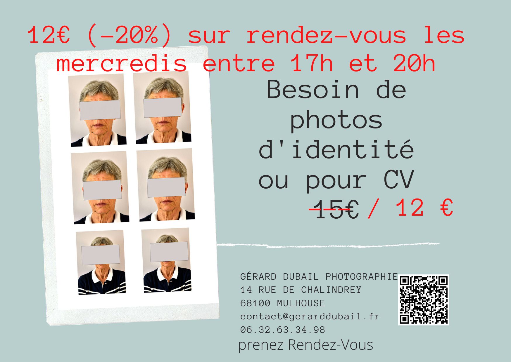 Promotion pour photos d'identité